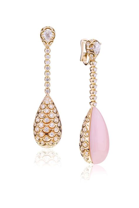 Big Double Face Pink Opal Diamonds Drop with Pear Cut Diamonds Evening Earrings Chopard Earrings, Drop Earrings Diamond, Pink Opal Earrings, Evening Earrings, Opal Drop Earrings, Gold Jewelry Stores, Big Hoop Earrings, Earrings For Sale, Face Earrings