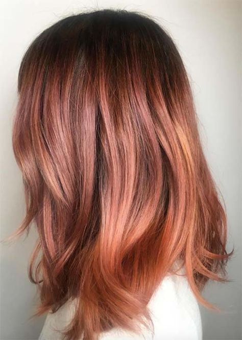 Ashy Blonde Balayage, Blond Rose, Peach Hair Colors, Golden Blonde Hair Color, Hair Colors Ideas, Gold Hair Colors, Hair Color Rose Gold, Blond Balayage, Golden Blonde Hair