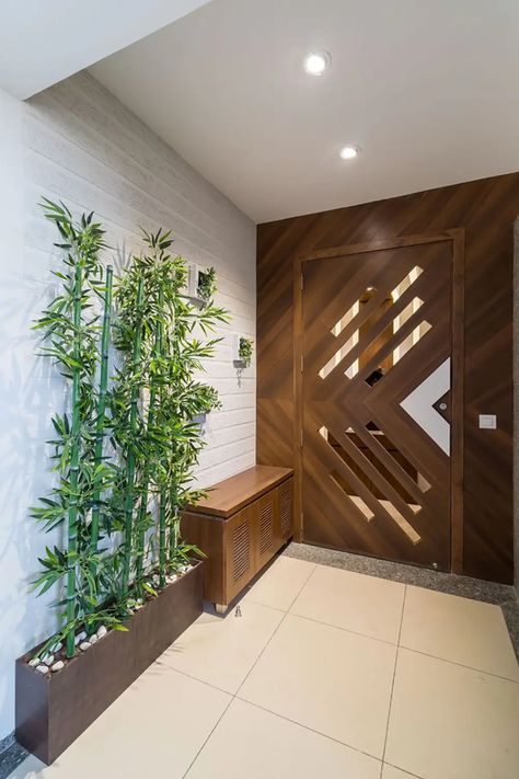 Apartment Flat Entrance Design, Flat Entrance Design, Jali Design, Entry Door Designs, House Main Door, Flush Door Design, Modern Entrance Door, House Main Door Design, Flush Door