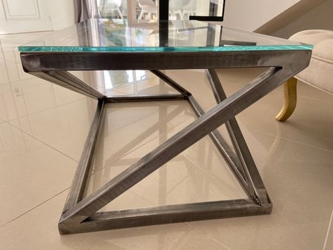 Steel Frame Furniture, Infinity Table, Coffee Table Metal Frame, Chain Art, Steel Furniture Design, Metal Furniture Design, Welding Table, Metal Tile, Console Sofa