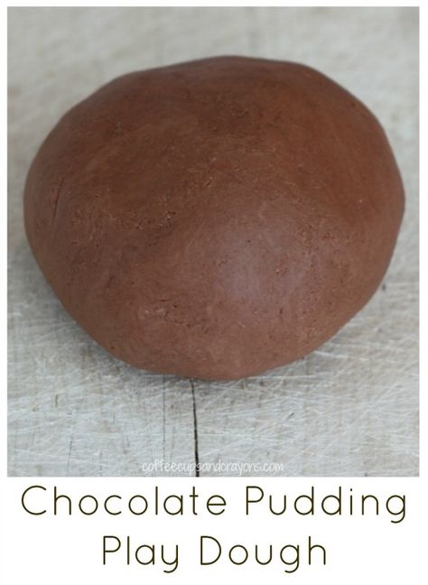 Pudding for puddling: Chocolate Pudding Play Dough! #playdough #pudding #diy Campfire Crafts, Chocolate Play Dough Recipe, Choc Pudding, Chocolate Play Dough, Vanilla Hair, Pudding Vanilla, Kids Play Dough, Adaptive Art, Play Dough Recipe