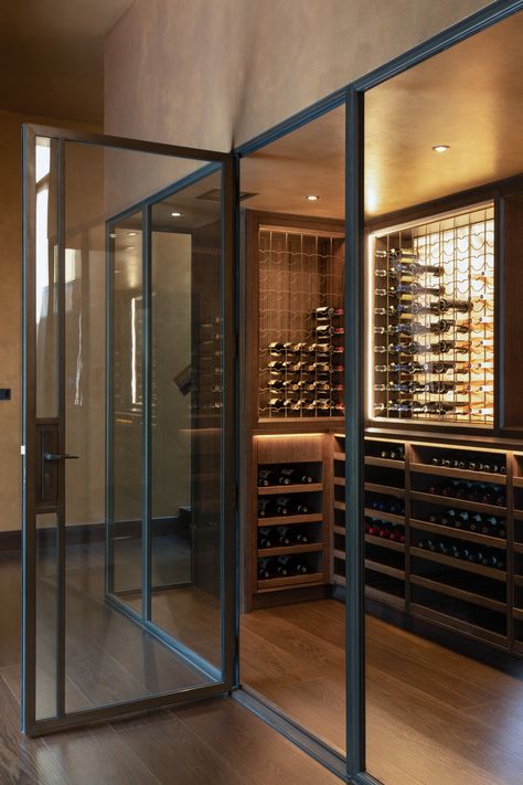 London — Wine by Design Home Winery Ideas, Wine House Design, Wine Rooms, Wine Room Ideas In House, Wine Cabinet Design, Wine Room Design, Wine Cellar Basement, Glass Wine Cellar, Wine Closet