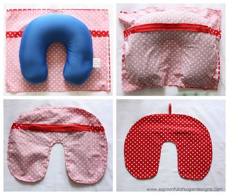 Travel Neck Pillow Cover - A Spoonful of Sugar Neck Pillow Pattern, Pillow Cover Pattern, A Spoonful Of Sugar, Pillow Thoughts, Travel Neck Pillow, Pillow Covers Pattern, Diy Pillow Covers, Good Photos, Neck Pillow Travel