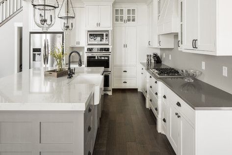 Sparkling white quartz countertop