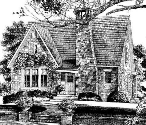 Stone Cottage House Plans | Standout Stone Cottage Plans . . . Compact to Capacious! Stone Cottage House Plans, English Cottage House Plans, Cottage Exteriors, Southern Living House Plans, Cottage Floor Plans, Stone Cottages, Storybook Cottage, Cottage Style Homes, English Cottage Style