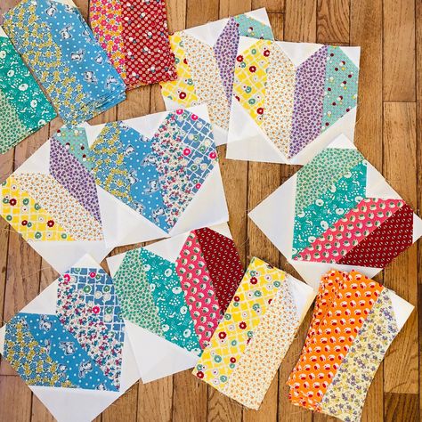 Leaders/Enders Sewalong Part 3 – Ivory Spring Leaders And Enders Quilts, Heart Quilt Pattern, Fabric Crafts Diy, Scrappy Quilt Patterns, Marcus Fabric, Scrap Quilt Patterns, Strip Quilts, Quilt Block Tutorial, Scrappy Quilt