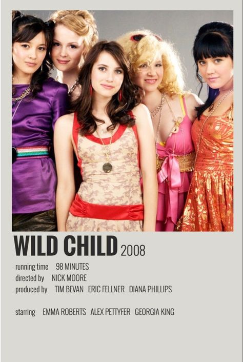 Wild Child Outfits, Freddie Kingsley, Wild Child Poster, Poppy Moore, Movie 2000s, Wild Child Movie, Robert Movie, Tv Posters, Dakota And Elle Fanning