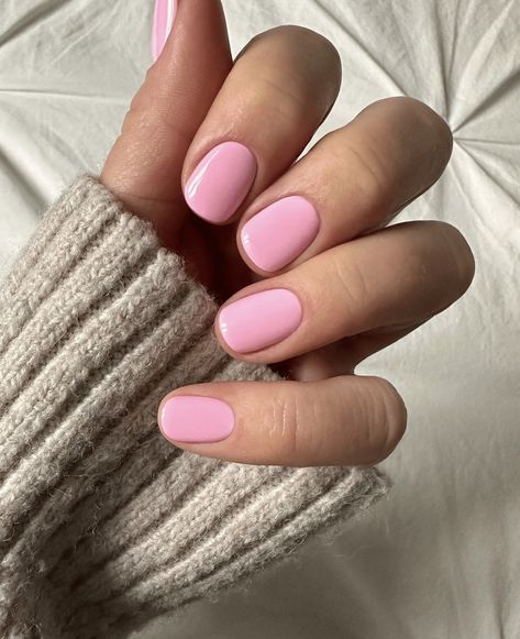 Shellac Nails Summer Pink, Fun Sns Nails, Pink Shellac, Trendy Short Nails, Short Nail Ideas, Nail Shapes Squoval, Pale Pink Nails, Cute Short Nails, 2024 Nails