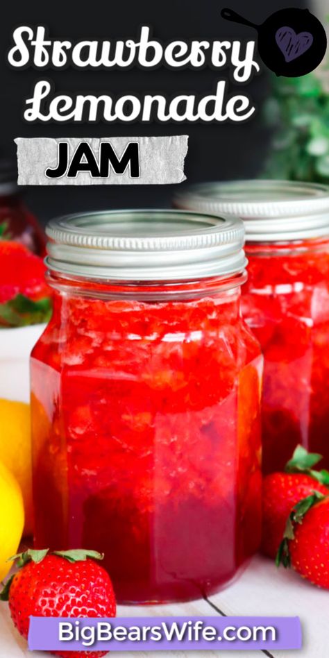 Strawberry Lemonade Jam, Canning Jelly Recipes, Storing Food Long Term, Fruit Jam Recipes, Canning Jam Recipes, Lemonade Stands, Canning Equipment, Peanut Butter And Jelly Sandwich, Freezer Jam Recipes