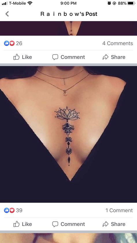 Chest Bone Tattoo Female, Inner Chest Tattoos For Women, Breast Bone Tattoos For Women, Upper Breast Tattoo For Women, Tattoo Ideas Female Between Breast, Tattoo Ideas Between Breast, In Between Chest Tattoo Female Black, Breast Bone Tattoo, Tattoo Ideas Female Collar Bone