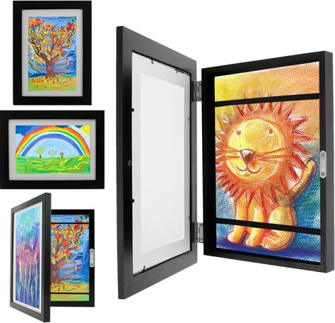 Kids Artwork Display Frame for 150 Pictures A4 Front Opening Kids Art Frames, Wooden Picture Frame Changeable Children Art Frame Artwork Display Storage Frame for Children Drawing Crafting (Black) : Amazon.co.uk: Home & Kitchen Kids Artwork Display Frame, Tv Snug, Kids Art Frames, Kids Art Frame, Kids Artwork Display, Kids Art Display, Displaying Kids Artwork, Children Drawing, Kids Art Galleries