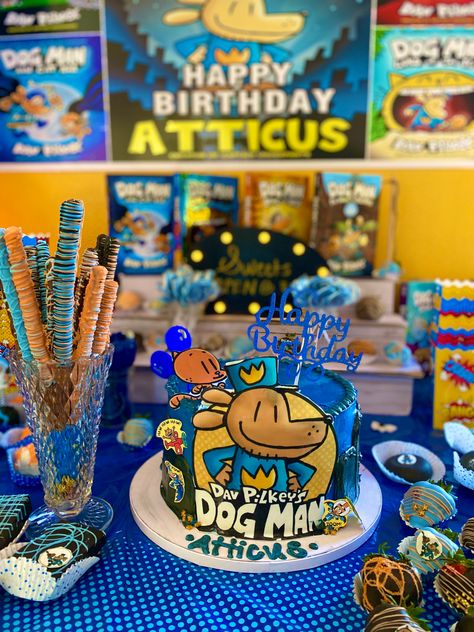 Dog Man Cake Ideas, Dog Man Birthday Cake, Dogman Birthday Cake, Dog Man Party Ideas, Dogman Cake, Dog Man Cake, Dogman Birthday Party, Dog Man Birthday Party, Dog Man Party