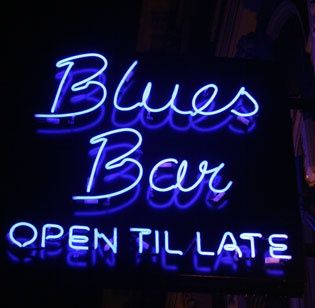 Blues Bar Neon Blues Bar, Rhapsody In Blue, Blue Bar, Moody Blues, Jazz Blues, Blues Music, Calming Colors, I Love Music, Neon Art