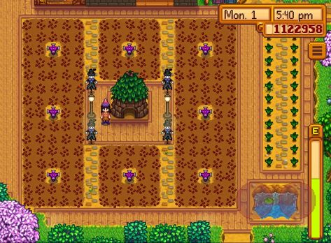 Stardew valley junimo hut layout Junimo Hut Layout Forest Farm, Sdv Junimo Hut Layout, Stardew Valley Jumino Hut Layout, Stardew Cabin Layout, Junimo Hut Stardew Valley, Stardew Valley Jumino Hut, Iridium Sprinkler Layout Stardew, Stardew Valley Farm Layout Junimo Hut, Stardew Valley Early Farm Layout