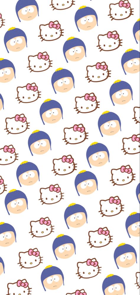 Hello Kitty And South Park, South Park Background Phone, Sanrio South Park, Southpark Background, South Park Hello Kitty, Funny South Park, South Park Poster, Mean Girl 3, Icona Ios