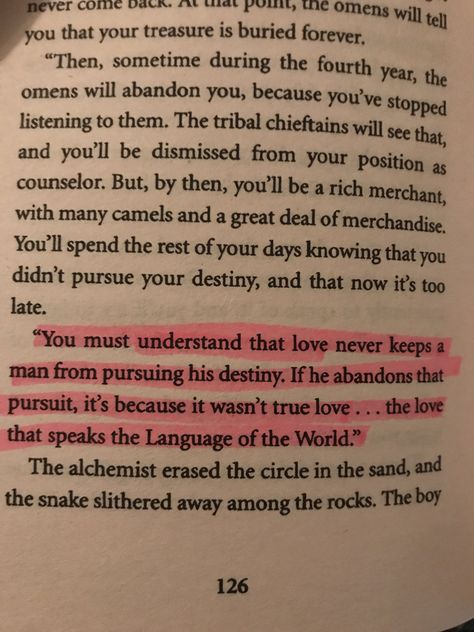 “You must understand that love never keeps a man from pursuing his dreams.”   Instagram.com/becamecurious   #quotes #success #paulocoelho #lifequotes Alchemist Quotes, Philosophical Thoughts, The Omen, The Alchemist, Single Parent, Books Quotes, Favorite Book Quotes, Quotes Success, All The Feels