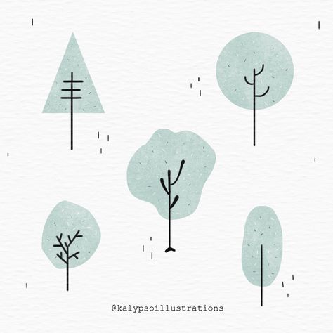 Trees | 🌳  Today I'm feeling more minimalistic than usual. So here some very simple trees for you. 💞 .  https://www.instagram.com/p/BzN8ju0ib2m/ Tree Vector Illustration, Tree Map, Urban Design Diagram, Tree Plan, Simple Tree, Tree Icon, Tree Sketches, Winter Illustration, Kawaii Illustration