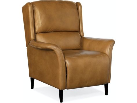 Club Chair Recliner, Brown Leather Recliner, Hooker Furniture Living Room, Gaming Furniture, Leather Recliner Chair, Leather Club Chairs, Perfect Living Room, Power Recliner, Hooker Furniture