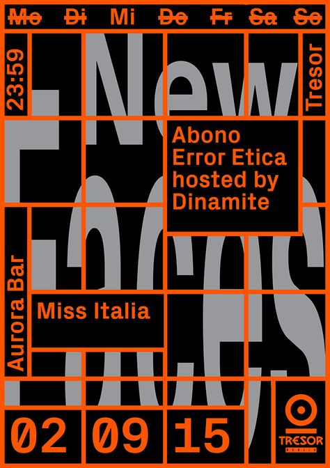 Its-nice-that-tresorseptwww.vanjagolubovic.ch Split Poster Design, Club Posters, Techno Style, Berlin Techno, Techno Club, Club Poster, Belgrade Serbia, Poster Layout, Applied Arts