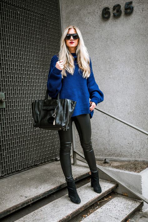 ROYAL BLUE - Lifestyle Blog by Leanne Barlow Blue Top Outfit Winter, Royal Blue Sweater Outfit Winter, Royal Blue Winter Outfit, Black And Royal Blue Outfit, Blue Sweater Outfit Women, Electric Blue Sweater Outfit, Royal Blue And Black Outfit, Royal Blue Outfits Casual, Outfits Con Azul Rey