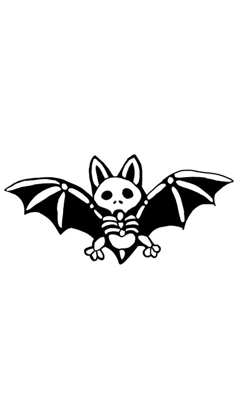 Small Goth Tattoo, Bat Tattoo Ideas, Halloween Motive, Friday The 13th Flash, Bat Tattoos, Wood Halloween, Basic Tattoos, Cartoon Bat, Bat Symbol