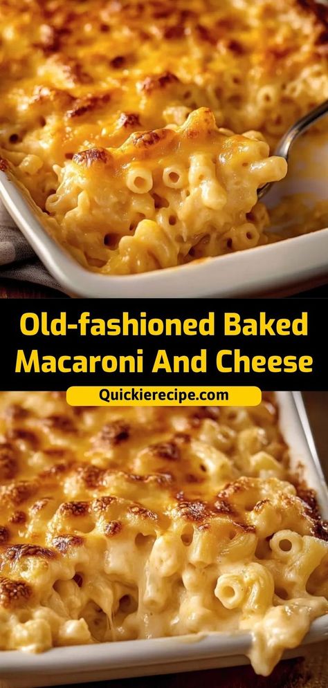 This Old-Fashioned Baked Macaroni and Cheese is the ultimate comfort food, featuring elbow macaroni, a creamy cheddar sauce, and a crispy baked topping. Ingredients: 2 cups elbow macaroni, cooked 2 cups shredded cheddar cheese 1 cup milk 1/4 cup breadcrumbs (for topping) A classic, cheesy dish that’s baked to golden perfection Old Fashioned Mac And Cheese Recipe, Elbow Pasta Recipes, Elbow Macaroni Recipes, Cheddar Sauce, Baked Mac And Cheese Recipe, Bake Mac And Cheese, Cheddar Mac And Cheese, Cheesy Mac And Cheese, Baked Macaroni And Cheese