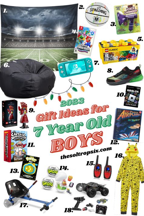 Christmas Gifts for 7 Year Old Boys - The Soltrop Six Christmas Gifts For 7 Year Boy, Gifts For 7 Year Boy, Gifts For 9 Year Boy, Outside Toys For Boys, Big Christmas Gifts, Christmas Presents For Boys, Kids Gift Ideas, Stocking Stuffers For Boys, Stocking Stuffers For Girls