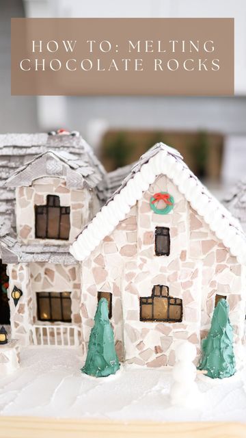 Gingerbread Stone House, Stone Gingerbread House, Gingerbread House Path, Gingerbread House Brick, Haunted Gingerbread House Ideas, Edible Gingerbread House Ideas, Gingerbread House Frosting Recipe, Candy For Gingerbread House Ideas, Ginger Bread House Recipe