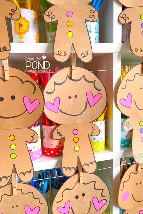 Nutcracker Crafts Preschool, Ginger Bread Man Activities, Gingerbread Classroom Decorations, Dani Kruha, Gingerbread Man Craft, Winter Classroom Decorations, Gingerbread Man Crafts, Gingerbread Man Activities, Gingerbread Activities