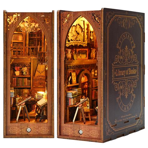 PRICES MAY VARY. 📚Innovative Design: The DIY Book Nook Kit is a charming decorative item that seamlessly blends in with your books, creating the illusion of a miniature world hidden behind your shelves. Imagine yourself magically transported to anywhere in the literary universe. ✨Exquisite design, full of experience: This product integrates classic and modern design concepts, bringing you a unique visual enjoyment. At the same time, its exquisite workmanship and materials allow you to feel the