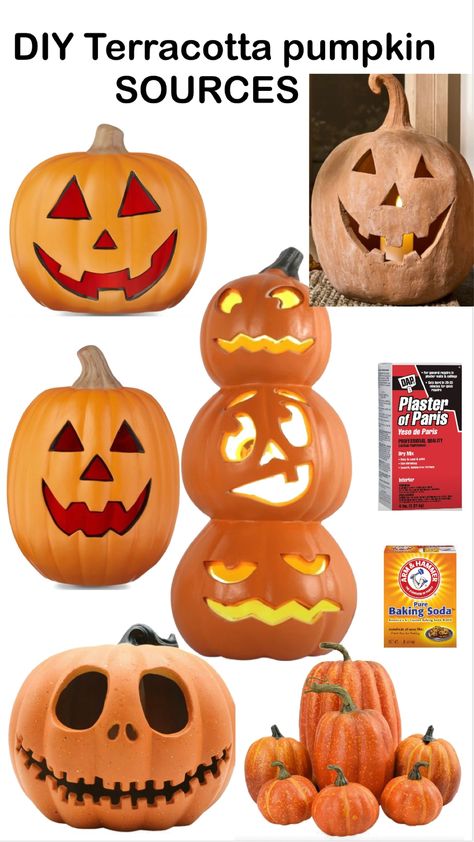 Create these terracotta pumpkins with baking soda paint, clay, and plaster of Paris , and Behr terracotta clay paint sample. Any of these inexpensive pumpkins would work great from @walmart! Fall decor Fall porch #walmartpartner #walmart #LTKSeasonal Plaster Of Paris Halloween Crafts, Terracota Pumpkins, Terracotta Pumpkin Diy, Diy Terracotta Pumpkin, Terracotta Pumpkins, Painted Shower Tile, Decorating Pumpkins, German Schmear, Pottery Barn Black