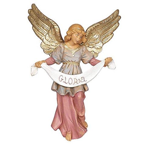 Fontanini, Nativity Figure, Gloria Angel, 7.5″ Scale Fontanini Nativity, Nativity Figures, Designer Names, Plaster Sculpture, Christopher Radko, List Of Artists, Nativity Set, Family Traditions, Program Design