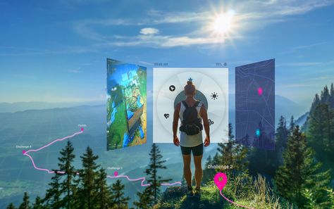 Trekking Concept Design - Mixed Reality Vr Illustration, Mixed Reality, Ar Vr, Mountain High, Behance Project, Behance Net, Augmented Reality, Virtual Reality, Ecology