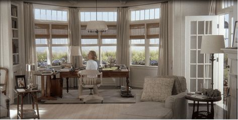 Nancy Meyers Home, History Of Interior Design, Nancy Myers, Nancy Meyers Movies, Elegant Bathroom Design, White Slipcovers, Interior Design History, Marble Countertops Kitchen, Nancy Meyers