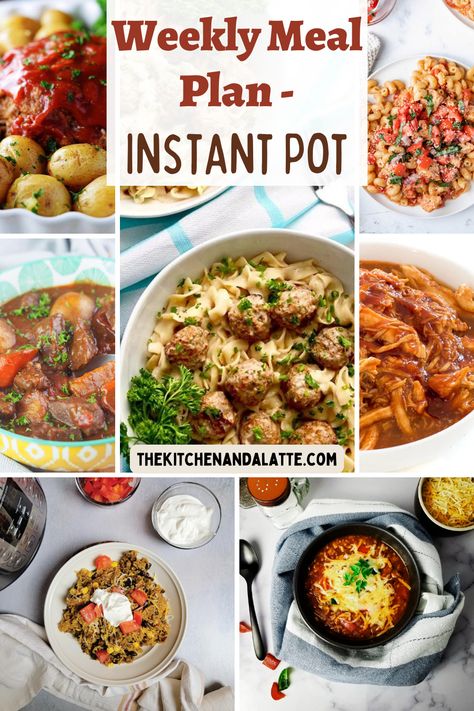 Instant Pot Meal Prep For The Week, Instant Pot Meal Plan, Prep Ahead Instant Pot Meals, Instant Pot Stackable Pan Recipes, Instant Pot Large Family Meals, Air Fryer Weekly Meal Plan, One Week Meal Plan, Frugal Meal Planning, Meal Planning Board