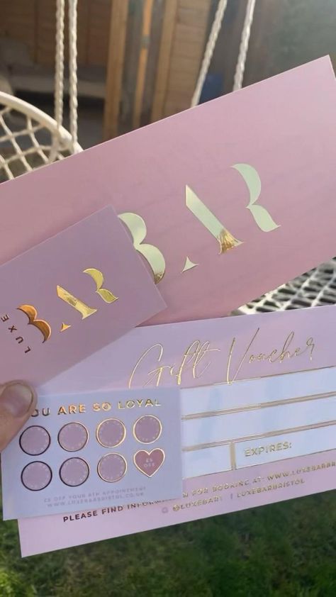 Beauty Bar Ideas, Gift Voucher Design, Business Cards Beauty, Beauty Room Salon, Nail Salon Interior, Esthetician Room Decor, Voucher Design, Salon Suites Decor, Beauty Business Cards