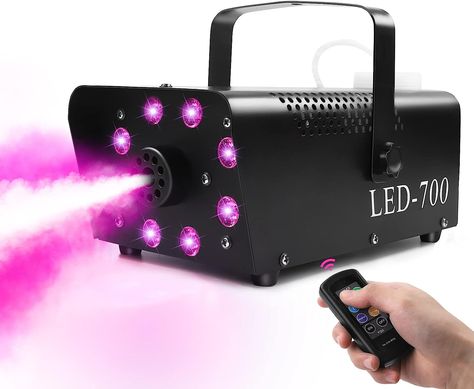 Fog machine 700W mini 8pcs LED RGB smoke machine with wireless remote stage effect machine for 3.5m spray distance within 100M for Party Disco DJ Halloween Bar Birthday Gold Quinceanera, Halloween Bar, Sweet 16 Decorations, Fog Machine, Quinceanera Ideas, Dj Disco, Sweet 16 Parties, 100m, 18th Birthday