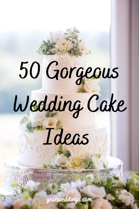 Find stunning #weddingcake ideas for your big day! From wedding cake designs and styles to delicious wedding cake flavors, get ideas for your #weddingcake. #weddingcakeinspiration for any bride and groom! April Wedding Cake Ideas, Wedding Cake For 25 People, Best Wedding Cakes Design, Brides Cake Ideas, Unique Small Wedding Cakes, Royal Wedding Cake Ideas, Wedding Cakes For 100 Guests, Wedding 2 Tier Cake Ideas, Wedding Cake Simple Design