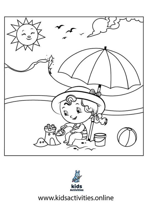 Cute Summer Coloring Pages For kids, Free Printable ⋆ Kids Activities Cute Summer Coloring Pages, Free Printable Kids Activities, Draw Animals For Kids, Summer Coloring Pages For Kids, Printable Kids Activities, Watermelon Drawing, Color Worksheets For Preschool, Book Beach, Summer Drawings