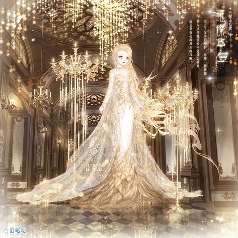 천사와 악마, Golden Queen, Vestidos Anime, Love Nikki, Nikki Dress, Shining Nikki, Anime Dress, Anime Princess, Mystic Messenger