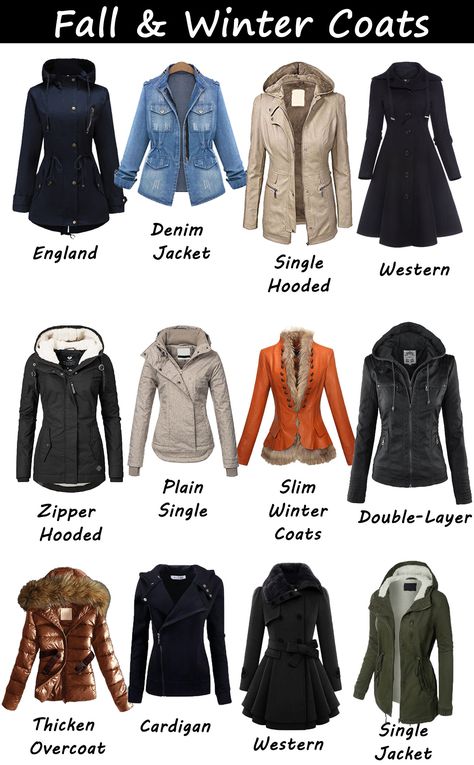 Jacket For Girls Winter, Girls Jackets Fashion Winter, Stylish Winter Jackets Women, Fashion Terminology, Fashion Infographic, Fashion Dictionary, Clothing Guide, Fashion Terms, Mode Tips