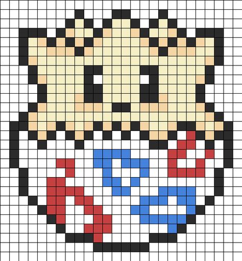 Togepi V2 Perler Bead Pattern | Bead Sprites | Characters Fuse Bead Patterns - I know it's a bead pattern but it would also work for cross stitch :) Grille Pixel Art, Pixel Pokemon, Pokemon Perler, Pokemon Cross Stitch, Modele Pixel Art, Pokemon Bead, Pixel Art Pokemon, Pokemon Pattern, Pokemon Perler Beads