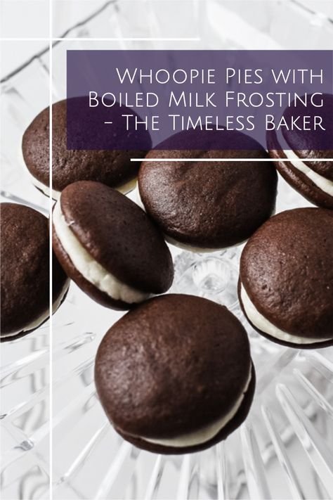 Boiled Milk Frosting, Cookies And Frosting, Cake Mix Whoopie Pies, Whoopie Pie Filling, Milk Frosting, Cooked Frosting, Sandwich Cookies Filling, Ermine Frosting, Whoopie Pie Recipe