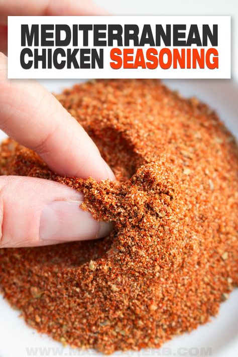 Mediterranean spices and herbs are combined into a seasoning blend to enhance your chicken flavors. 6 ingredients to mix this together. www.MasalaHerb.com Mediterranean Seasoning For Chicken, Mediterranean Chicken Seasoning, Mexican Chicken Seasoning, Mediterranean Spice Blend, Best Chicken Seasoning, Chicken Seasoning Recipes, Food For Kidney Health, Mediterranean Seasoning, Dry Spices