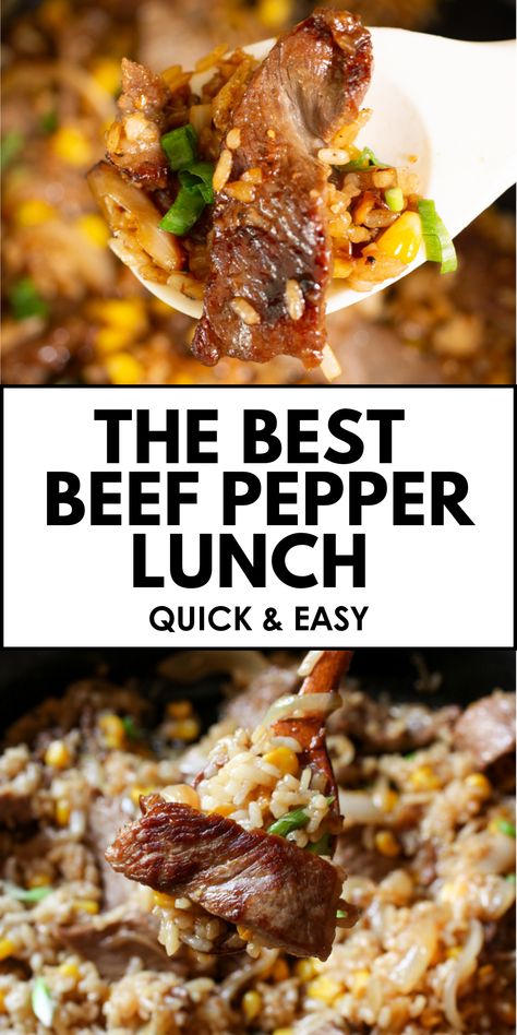 Enjoy Delicious Beef Pepper Rice (Pepper Lunch) - a flavorful and easy-to-cook dish perfect for any meal. Pepper Rice Recipe, Beef Pepper Rice, Rice Sauce, Pepper Lunch, Quick Beef Recipes, Pepper Rice, Garlic Beef, Easy Pork Chop Recipes, Healthy Ground Beef