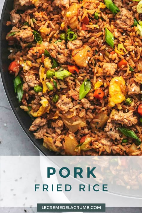 Pork And Rice Recipes, Pork Fried Rice Recipe, Pork And Rice, Fried Rice Recipe Easy, Ground Pork Recipes, Pork Recipes For Dinner, Pork Fried Rice, Pork Recipes Easy, Easy Rice Recipes