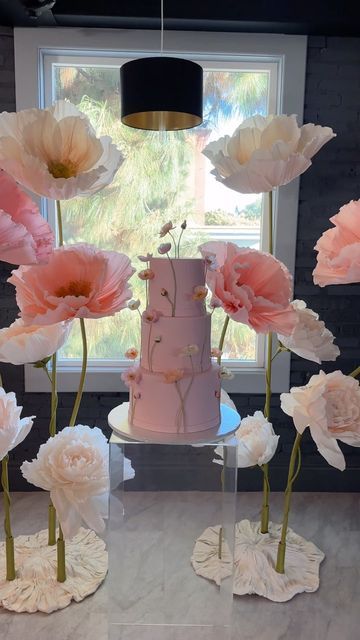 Large Flower Art on Instagram: "A very blush bridal shower setup with peonies and poppies!" Peonies Birthday Party, Peonies Party Decor, Peony Themed Wedding, Peony Bridal Shower Theme, Flower Theme Bridal Shower, Petals And Prosecco Bridal Shower Flowers, Peonies And Poppies, Bridal Shower Setup, Bridal Vibes