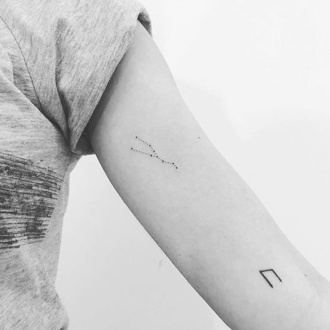 Minimal Dotwork Taurus Constellation Tattoo by nikatattooing Tattoo Taurus, Taurus Constellation Tattoo, Minimalist Tattoo Meaning, Taurus Tattoo, Phönix Tattoo, Typography Tattoo, Taurus Constellation, Bull Tattoos, Taurus Tattoos