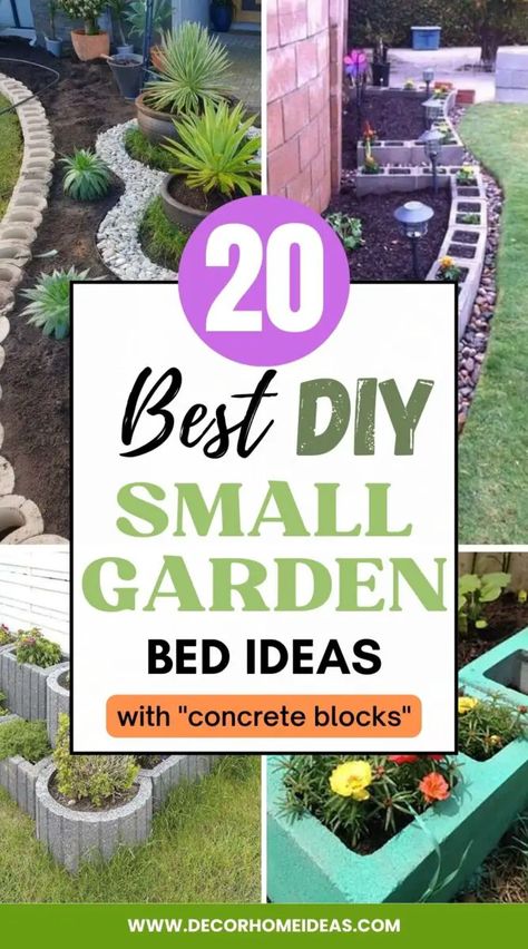 Small Garden Bed Ideas, Small Garden Bed, Cinder Block Garden Bed, Cinder Blocks Diy, Brick Planter, Garden Bed Ideas, Cinder Block Garden, Diy Garden Bed, Building Raised Garden Beds