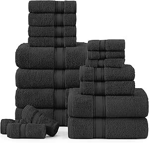 Black Shower Decor, Black Towels Bathroom, Dr Belongings, Grey Bath Towels, Luxury Bath Towels, Bath Redo, Black Towels, Cool Braid Hairstyles, Bath Towels Luxury